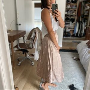 Amour Vert blush silk skirt